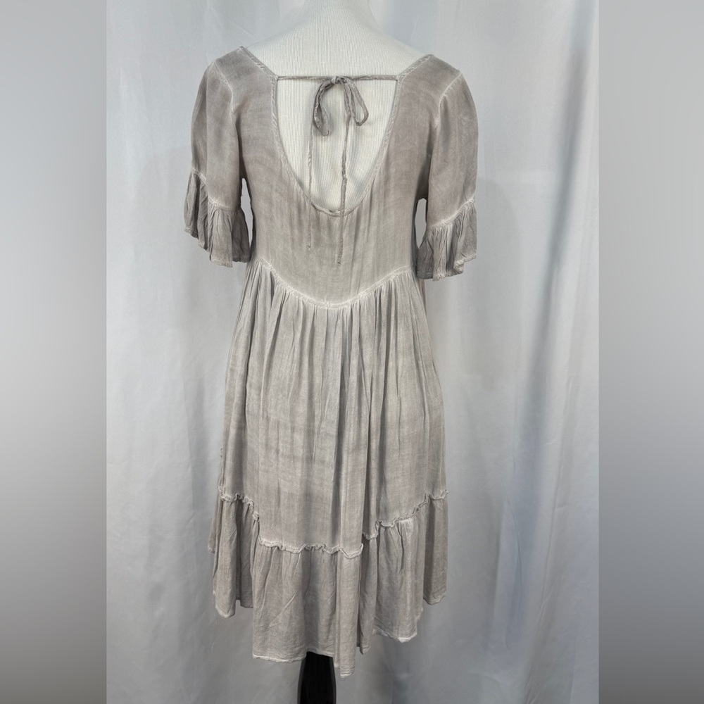 Entro Gray Ruffle Dress Size Small - Picture 3 of 11